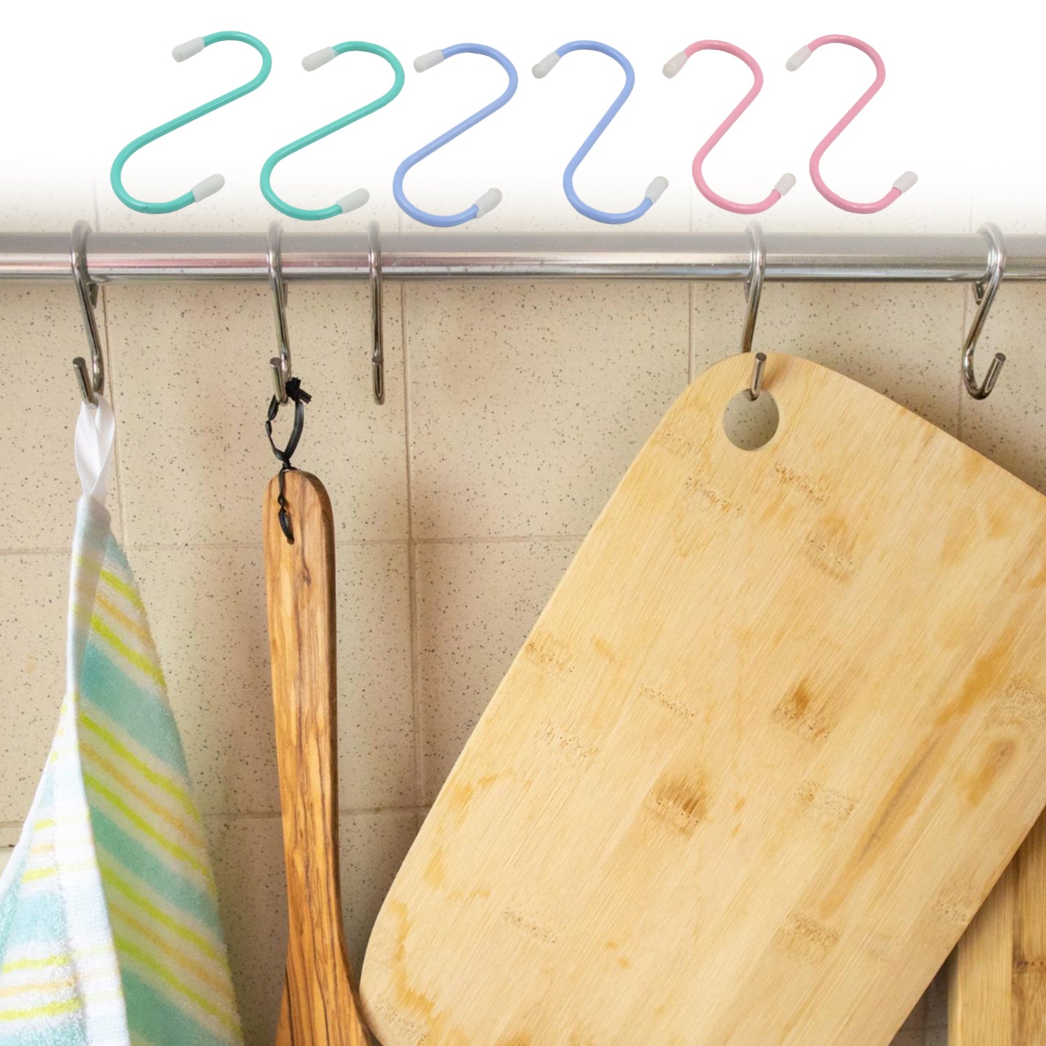 17873 S Shape Metal Hooks for Hanging, Heavy Duty S Shaped Hooks for Hanging Clothes, Metal Hooks for Kitchen, Wardrobe, Work Shop, Bathroom, Garden, Office (6 Pcs Set) 17873 S Shape Metal Hooks for Hanging, Heavy Duty S Shaped Hooks for Hanging Clothes, Metal Hooks for Kitchen, Wardrobe, Work Shop, Bathroom, Garden, Office (6 Pcs Set)